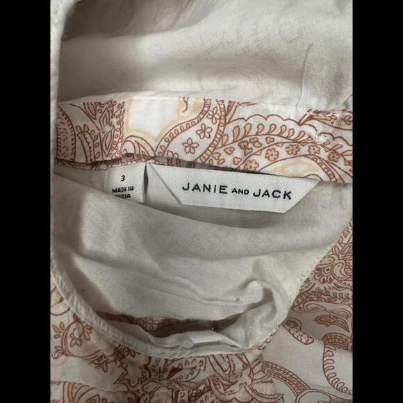 Janie & Jack red/pink/white paisley flutter sleeve cotton summer dress Size 3 - Picture 9 of 9